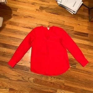 JCrew red v neck blouse - only worn once